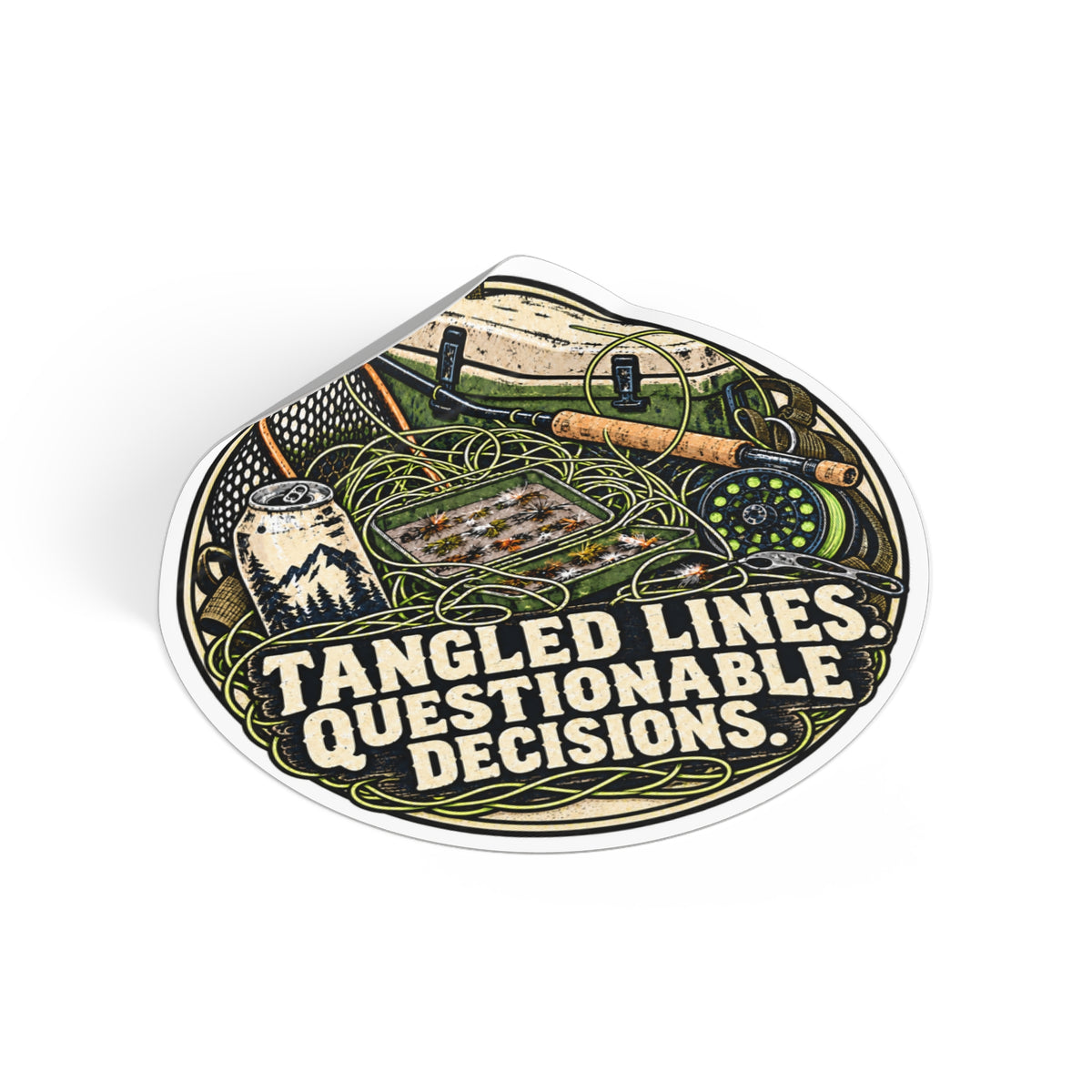 Tangled Lines. Questionable Decisions. Sticker