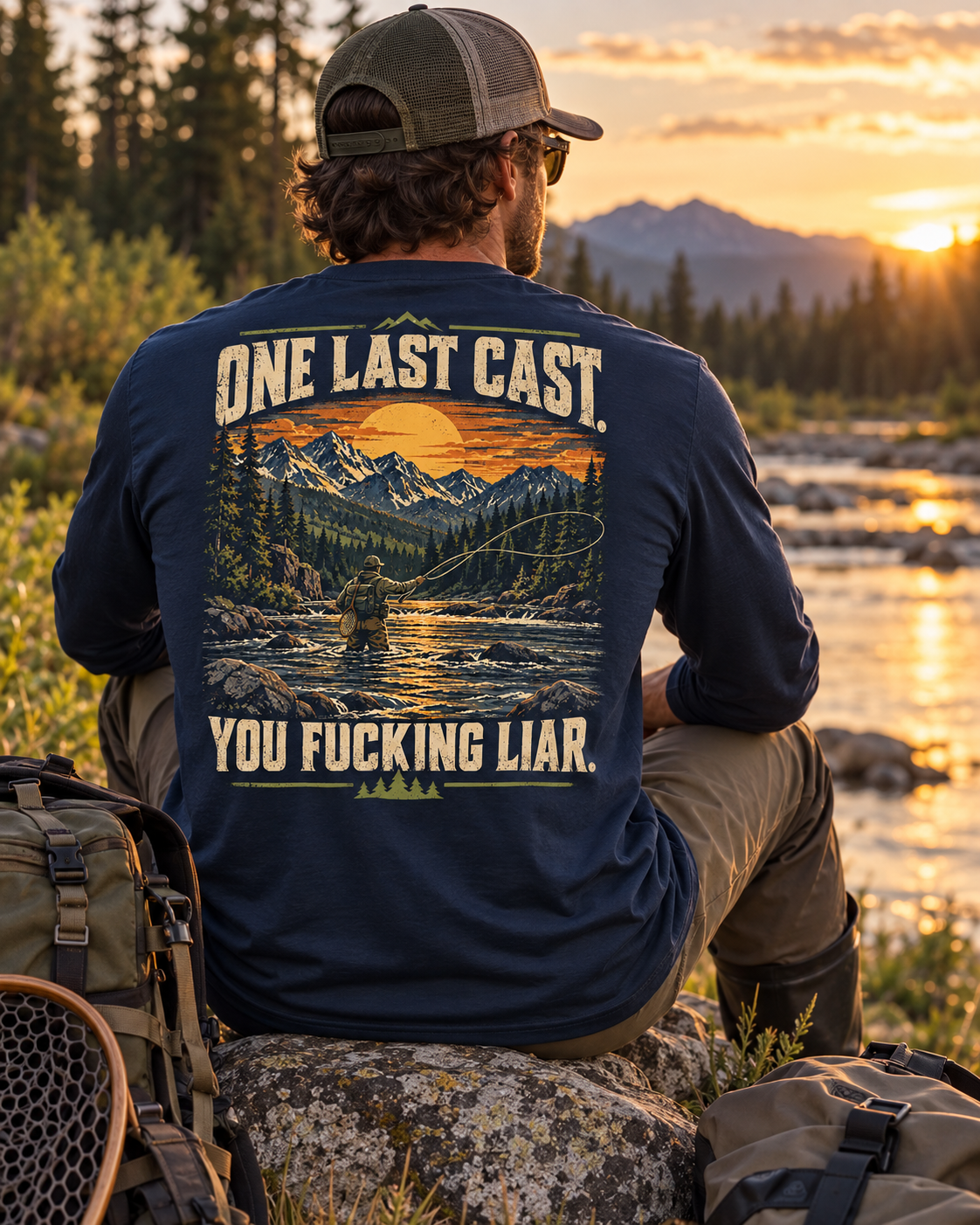 One Last Cast. You Fucking Liar. Performance Long Sleeve Tee
