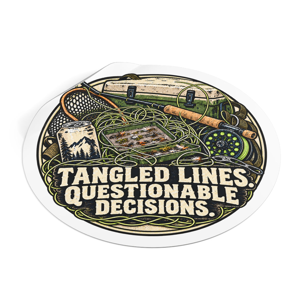Tangled Lines. Questionable Decisions. Sticker
