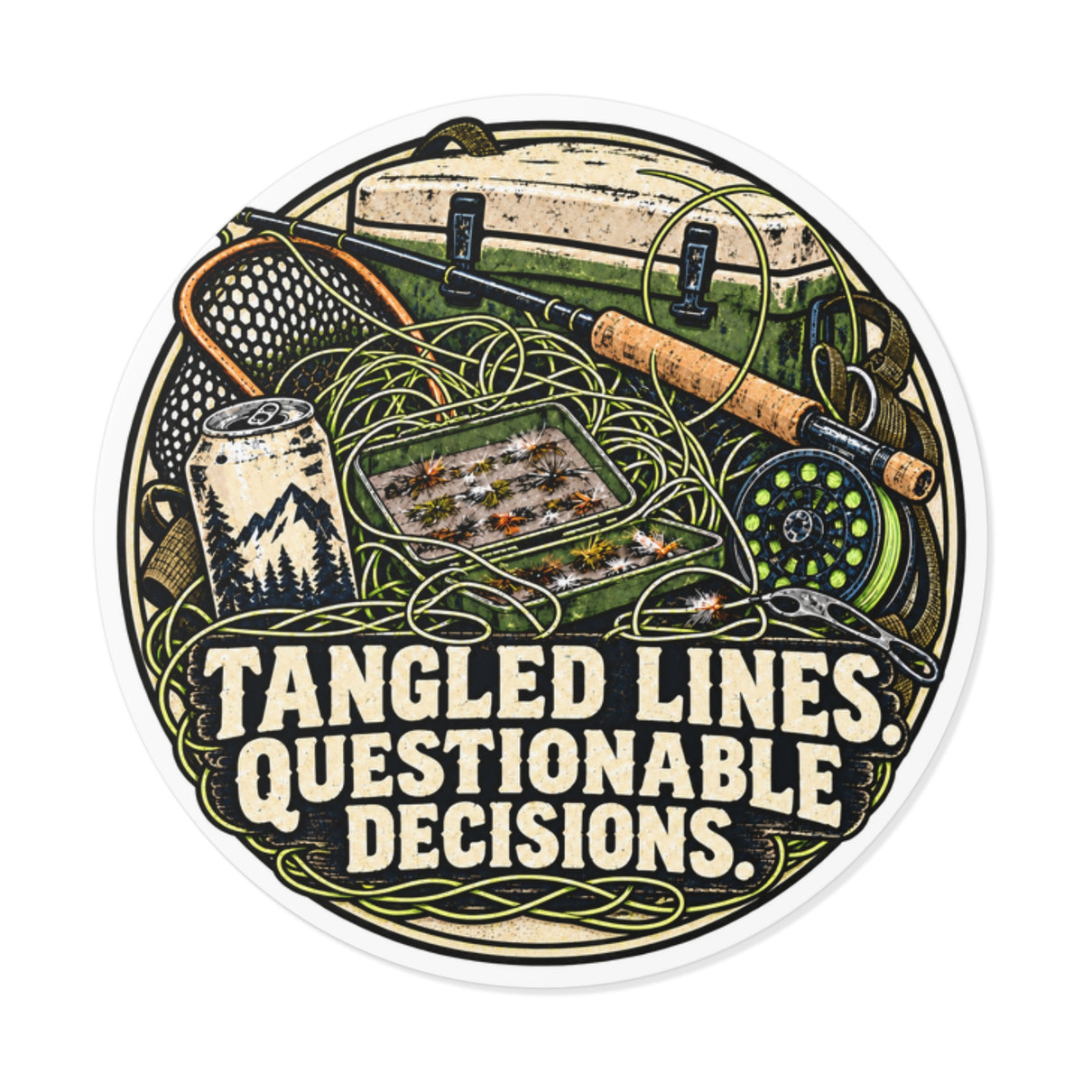 Tangled Lines. Questionable Decisions. Sticker