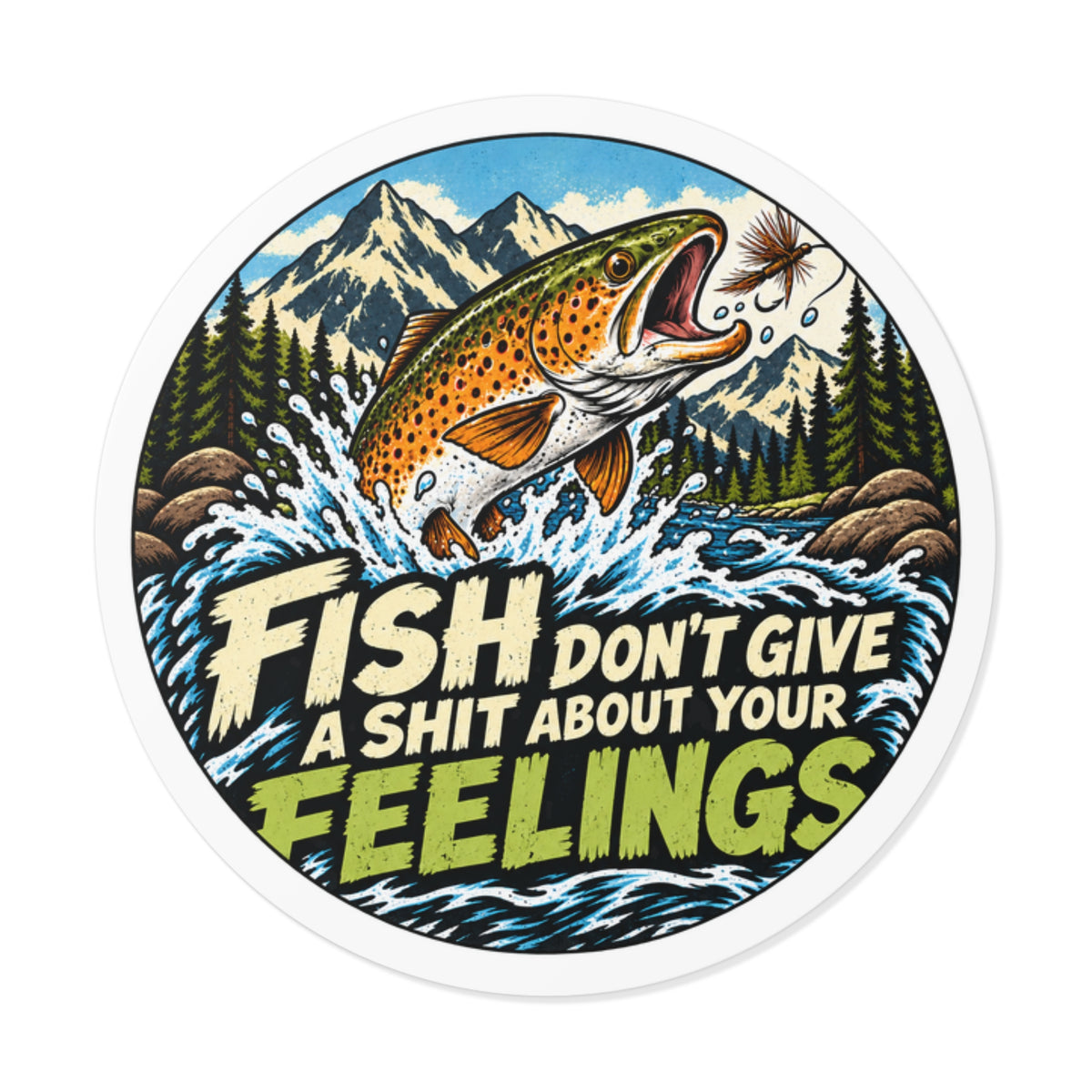 Fish Don’t Give a Shit About Your Feelings. Sticker