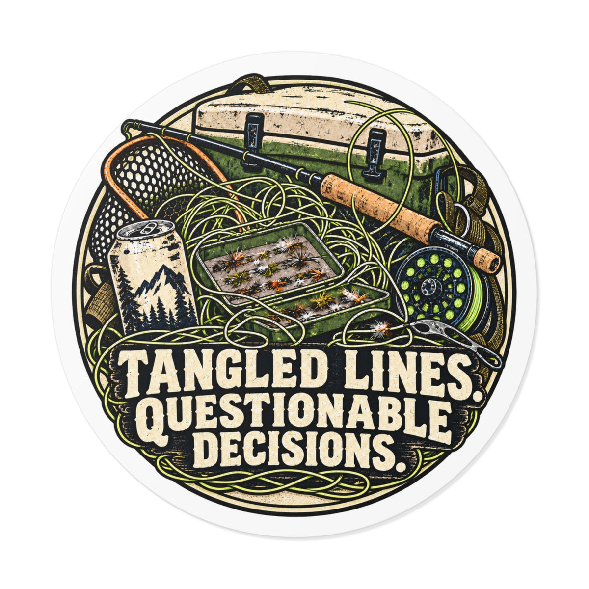 Tangled Lines. Questionable Decisions. Sticker